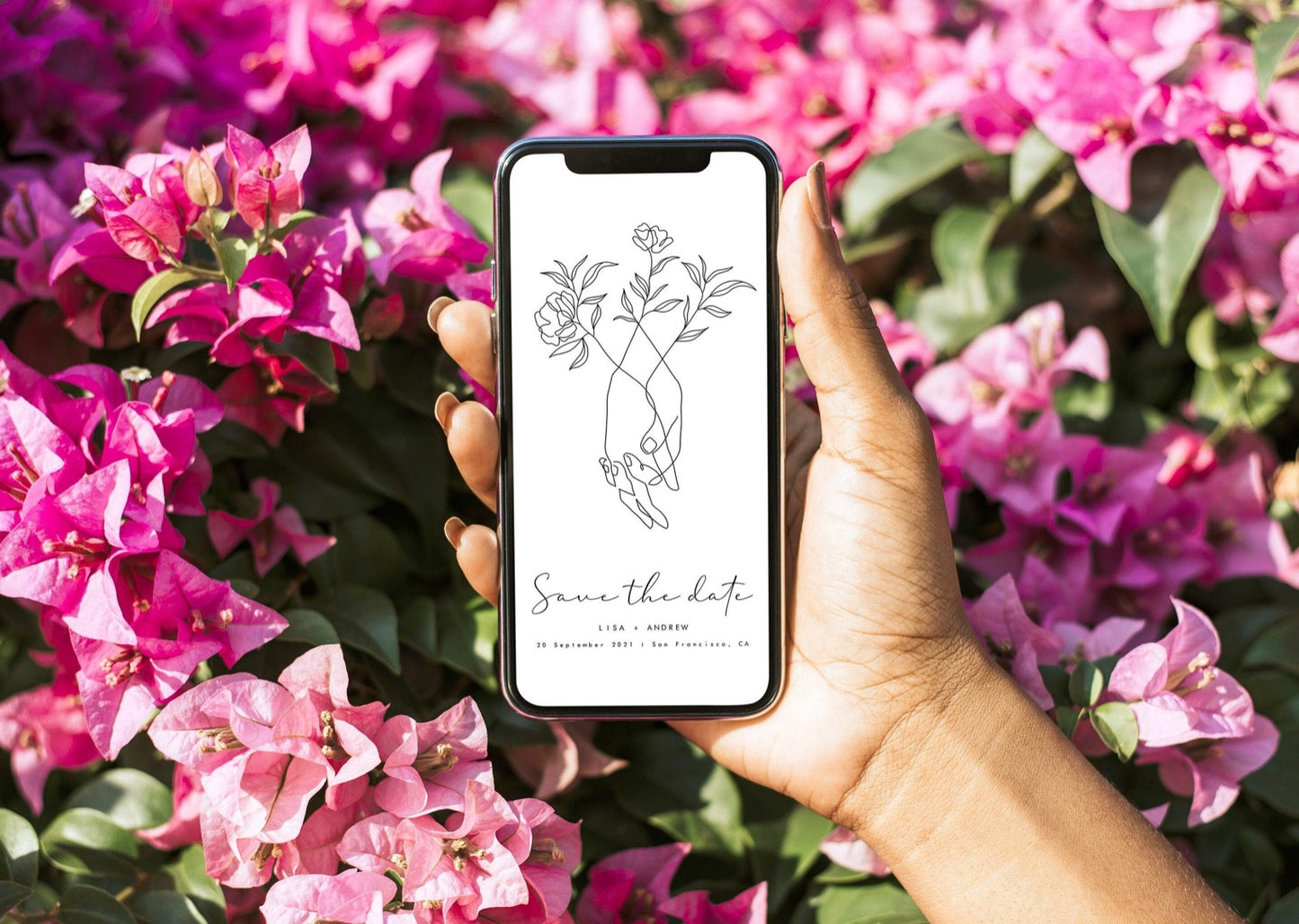 Minimalist Save the date design - MonicagonzalezArt