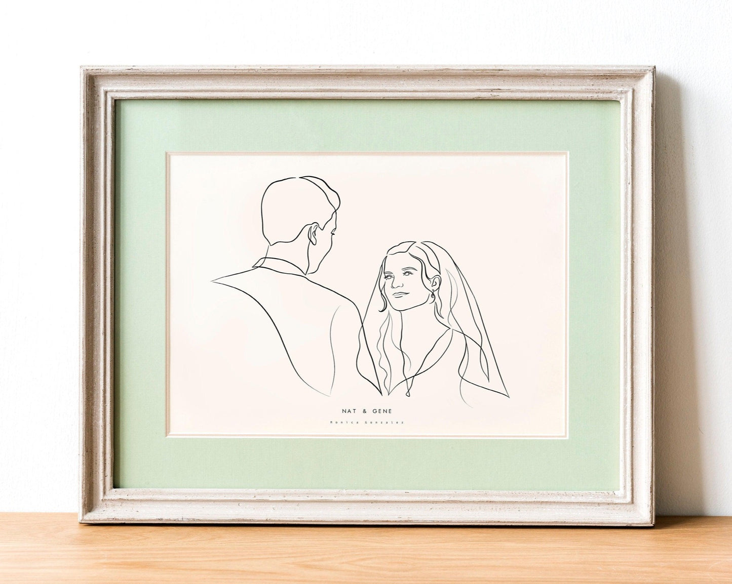 CUSTOM LINE ART PORTRAIT - Variable line thickness version - MonicagonzalezArt