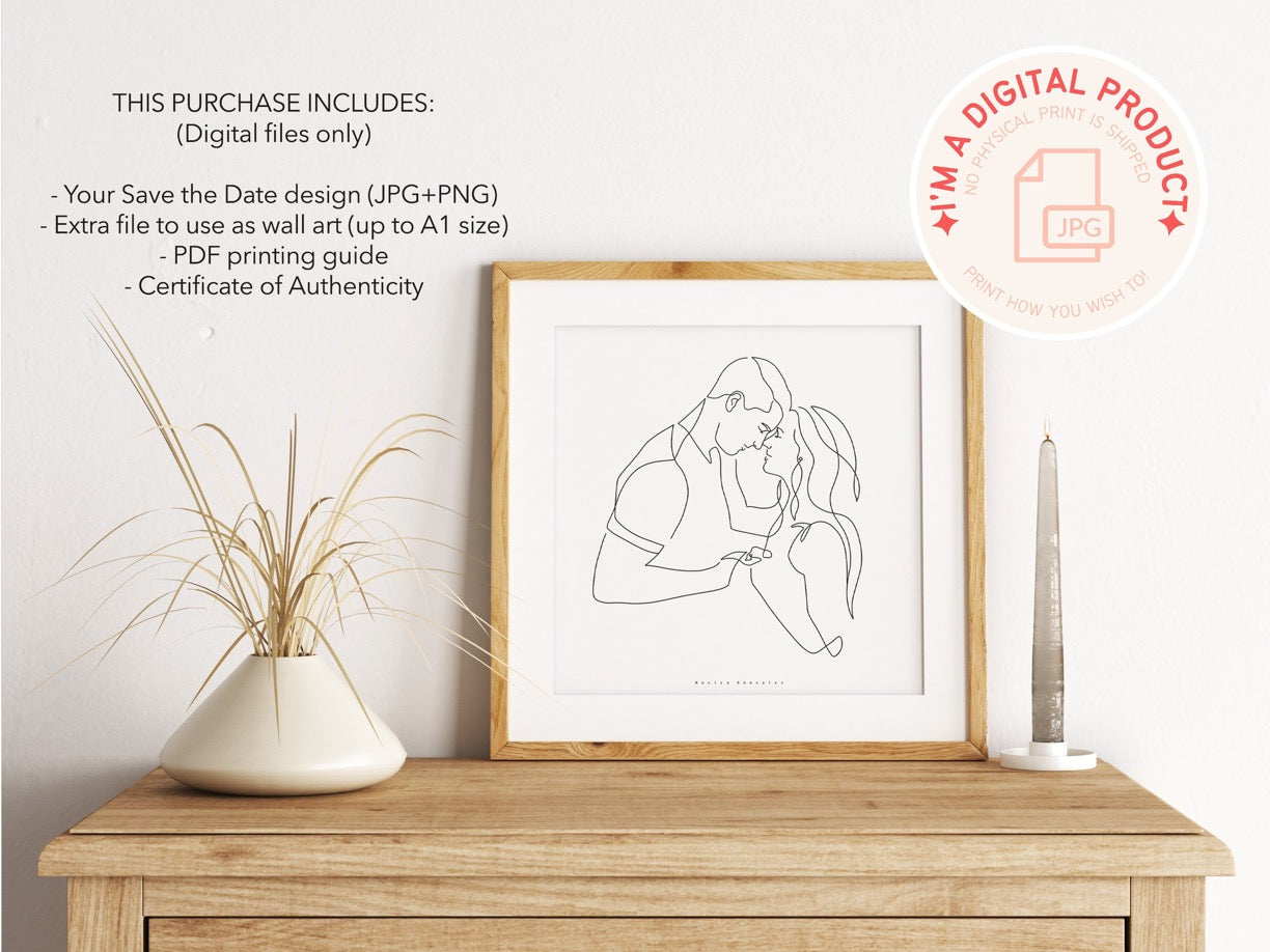 Save the date with custom portrait