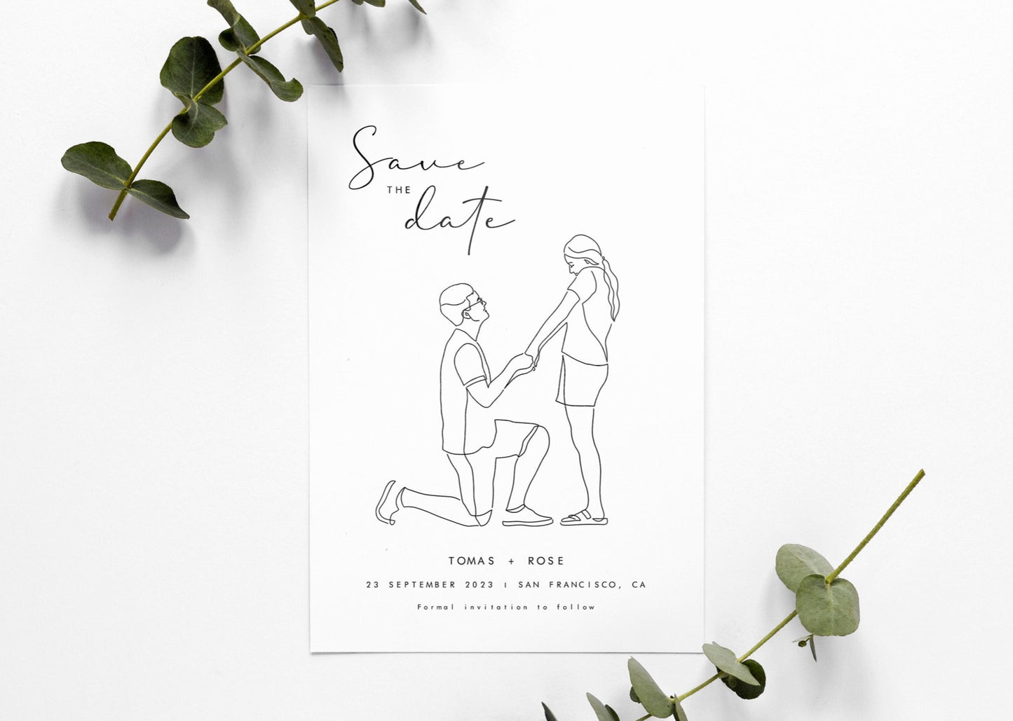 Custom Save the date illustrated